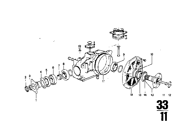1969 BMW 2500 Dustcover Plate Diagram for 33413704139