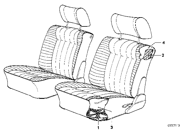 1990 BMW 325is Spring Frame Seat Front Diagram