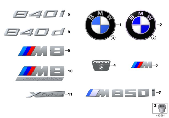 2020 BMW M8 LABEL Diagram for 51148074838