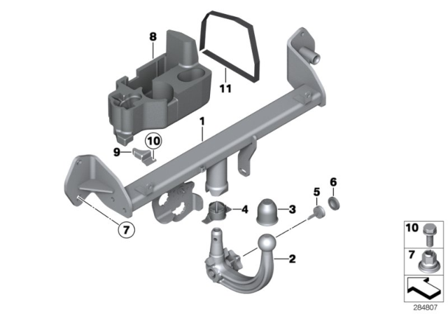 2019 BMW M240i Towing Hitch Diagram