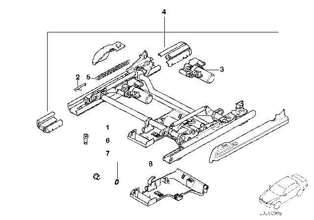 1998 BMW 540i Front Seat Rail Diagram 4