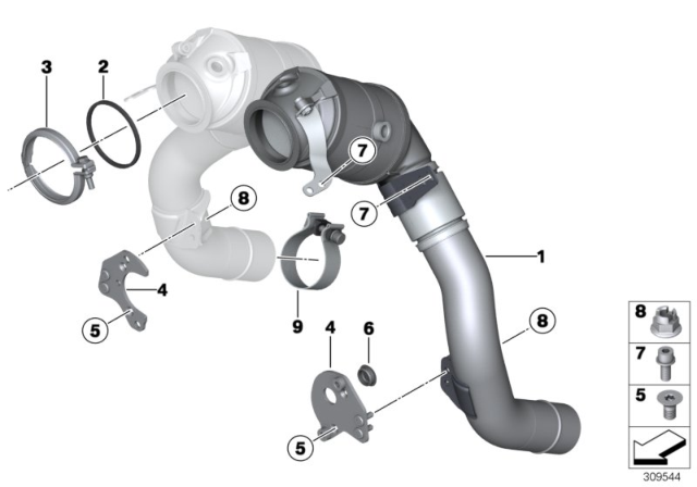 2015 BMW Alpina B7 Engine - Compartment Catalytic Converter Diagram