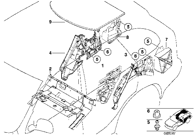 2000 BMW X5 Sound Insulating Diagram 3