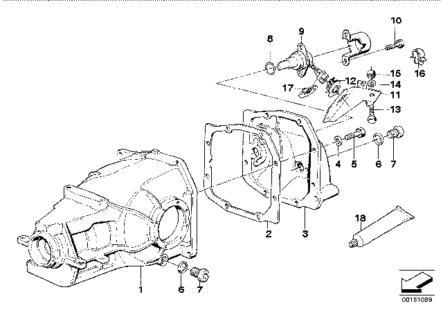 1994 BMW 540i Final Drive Cover / Trigger Contact Diagram