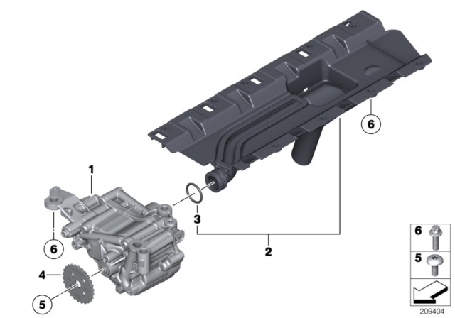 2016 BMW 640i xDrive Lubrication System / Oil Pump Diagram