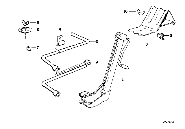 1990 BMW 735i Tool Kit / Lifting Jack Diagram