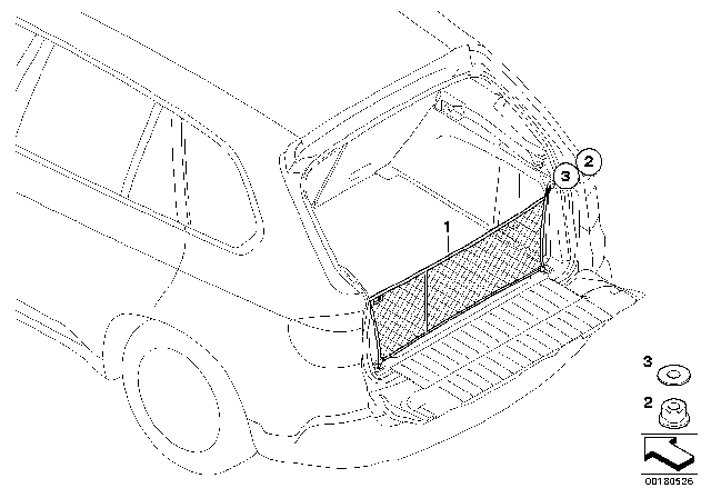 2007 BMW X5 Luggage Net Diagram