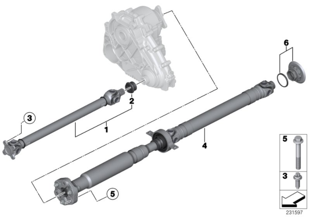 2011 BMW X3 Front Drive Shaft Assembly Diagram for 26208605867