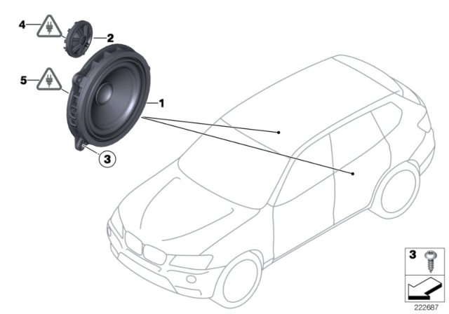 2017 BMW X4 Single Parts For Loudspeaker Diagram 2