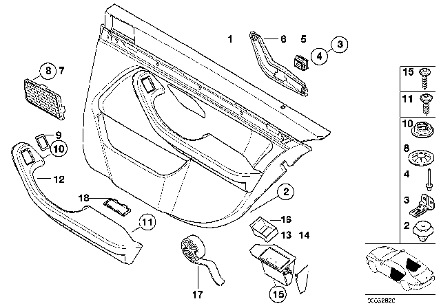 1999 BMW 528i Cover For Footwell Light Cut-Out Diagram for 51418261521