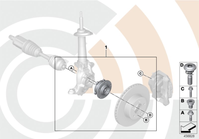 2014 BMW X1 xDrive35i(E84) Repair Kit, Wheel Bearing, Front Diagram