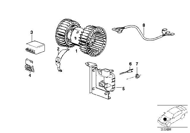 2002 BMW Z3 M Electric Parts For Ac Unit Diagram