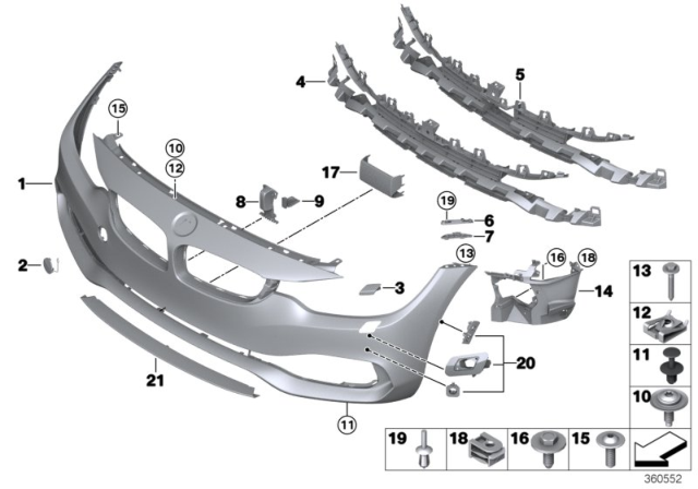 2018 BMW 430i Insert, Air Inlet, Middle Diagram for 51117294657