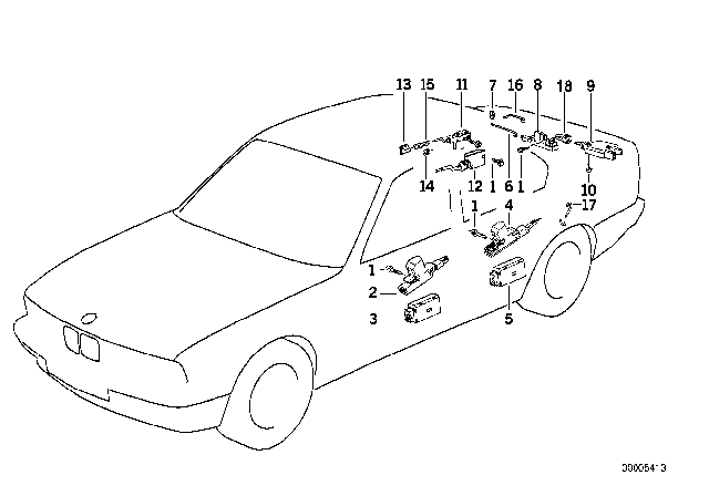 1994 BMW 750iL Central Locking System Diagram