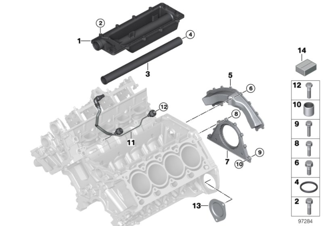 2009 BMW 650i Engine Block & Mounting Parts Diagram 2