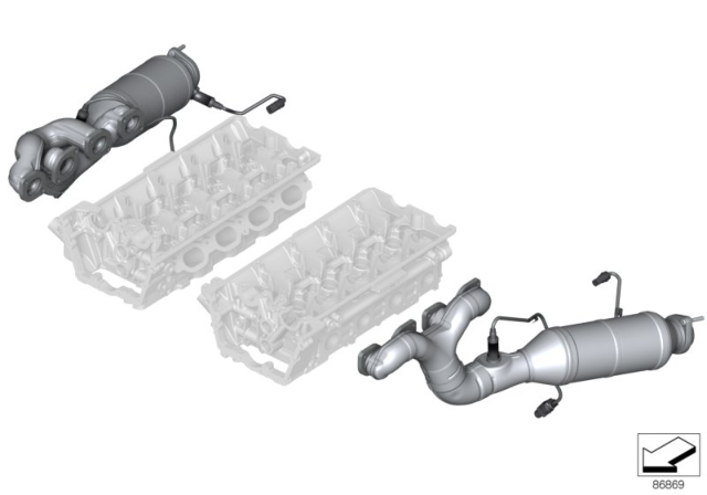 2007 BMW 650i Coupe(E63) Exhaust Manifold - Oxygen Sensors Diagram