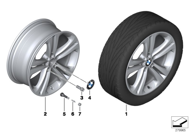 2014 BMW 320i BMW LA Wheel, Double Spoke Diagram 7