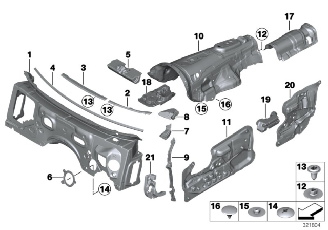 2013 BMW M6 Sound Insulating Tunnel Rear Diagram for 51489166129