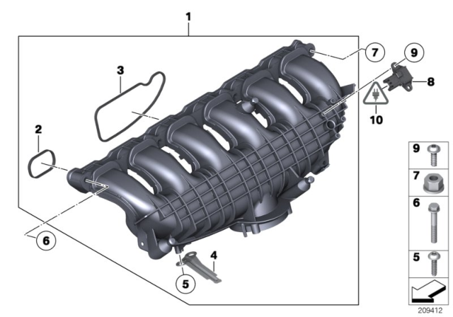 2016 BMW X5 Intake Manifold System Diagram for 11617576911