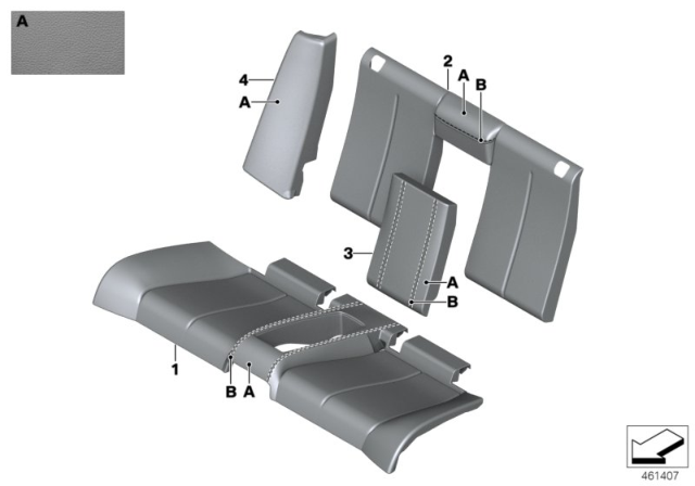 2014 BMW 435i Individual Option Cover Rear Seat Diagram