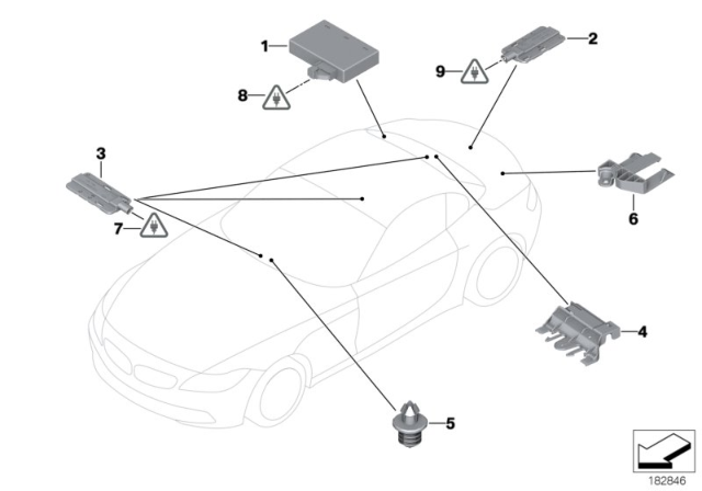 2007 BMW 335i Control Unit / Antennas Passive Access Diagram