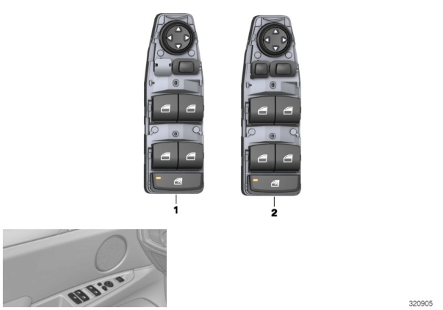 2014 BMW X3 Switch, Window Lifter, Driver's Side Diagram