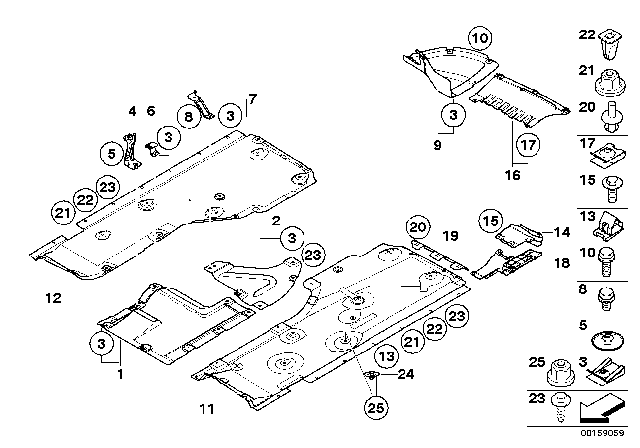 2011 BMW 1 Series M Lateral Underbody Shield, Left Diagram for 51757059389