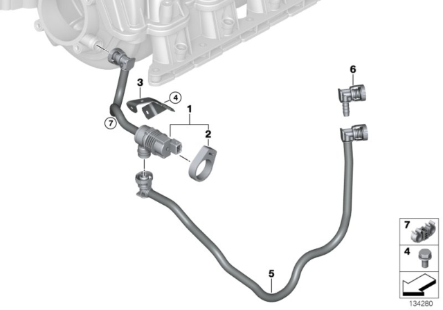 2011 BMW 328i Fuel Tank Breather Valve Diagram