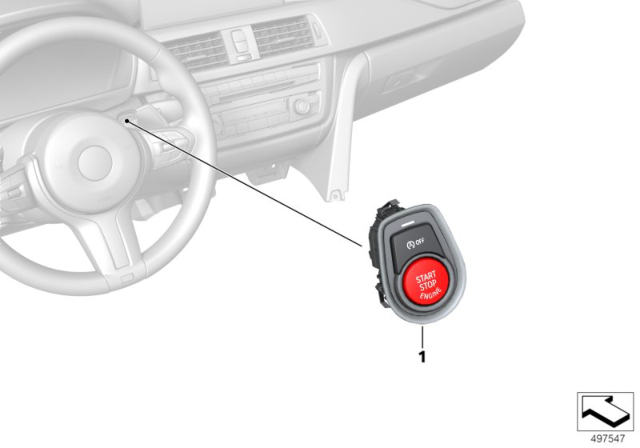 2014 BMW M235i Retrofitting Start/Stop Button Red Diagram