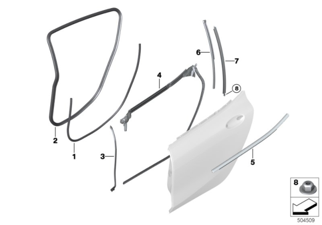 2020 BMW 840i xDrive Gran Coupe SEAL, BRIDGE, SIDE WINDOW, R Diagram for 51357435445