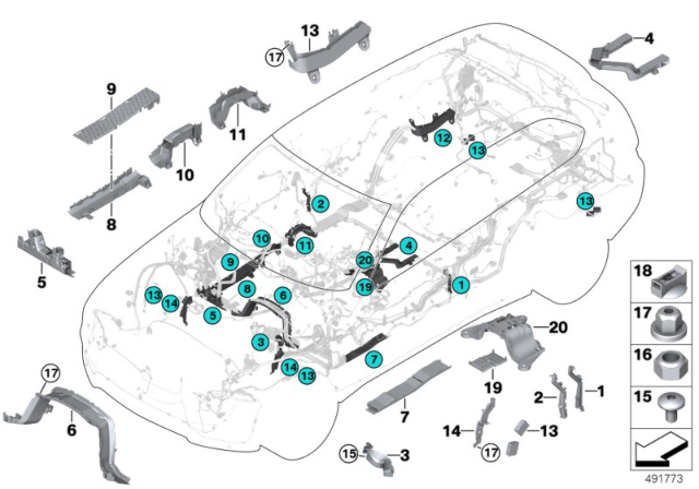 2017 BMW X5 Plug-In Connection Bracket Diagram for 61139111262