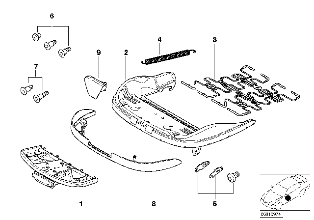 2002 BMW 325xi Covering Inner Right Diagram for 52108226410