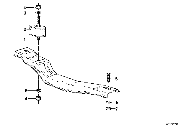 1982 BMW 528e Gearbox Suspension Diagram 1