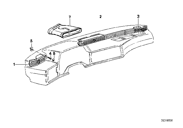 1987 BMW M6 Cold Air Duct Center Diagram for 51451885395