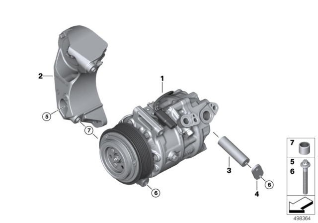2019 BMW 750i Rp Air Conditioning Compressor Diagram