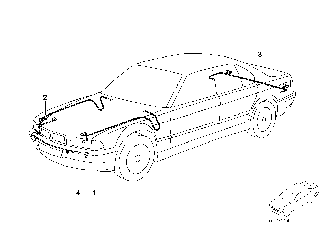 1998 BMW 740i Rear Repair Wiring Set Diagram for 61116914126