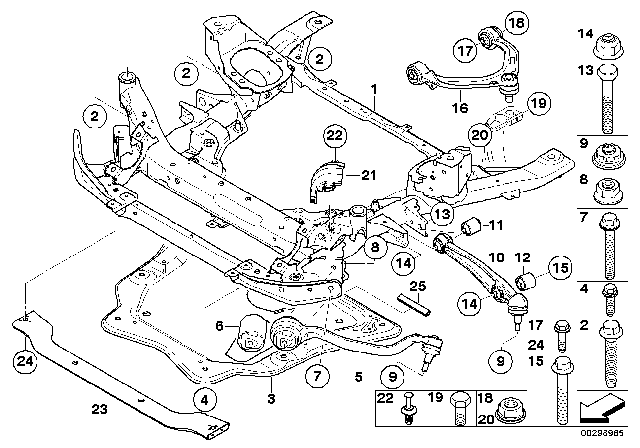 2009 BMW X6 Rubber Mounting Diagram for 17117598791