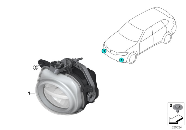 2012 BMW X3 Fog Lights Diagram 2