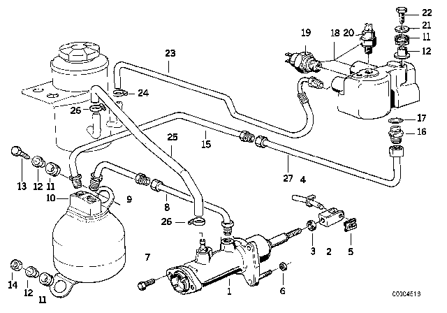 1990 BMW 750iL Hose Clamp Diagram for 32411156956