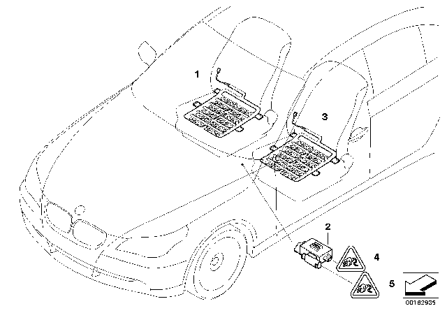 2008 BMW 550i Electrical Component Seat Occupancy Detection Diagram
