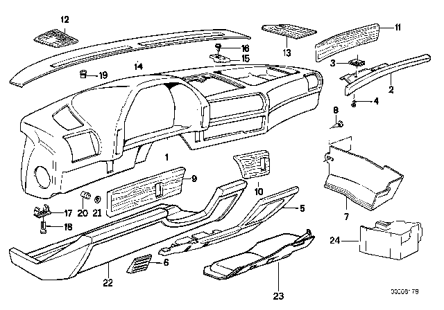 1988 BMW 735i Cover Loudspeaker Right Diagram for 51458140696