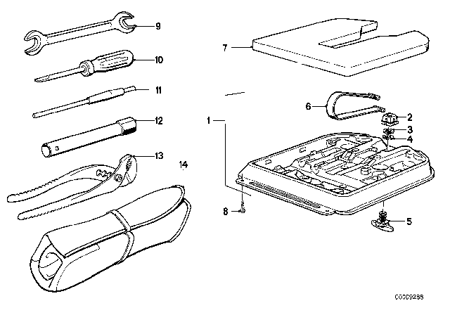 1989 BMW M3 Tool Box Small Diagram