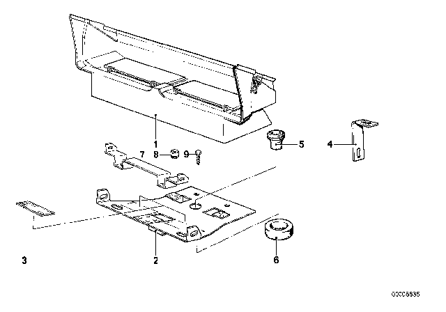 1987 BMW 528e Air Conditioning System Mounting Parts Diagram
