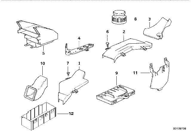 1998 BMW 328i Cable Covering / Control Unit Support Diagram