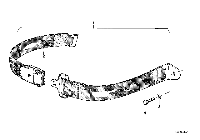 1984 BMW 533i Safety Belt Rear Diagram 1