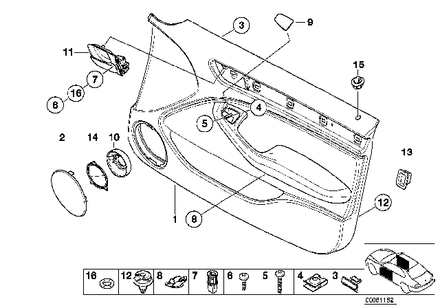 1999 BMW 323i Door Trim Panel Diagram 1