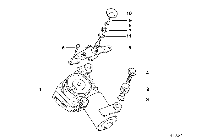 1999 BMW 528i Bearing Sleeve For Rear Window Wiper Motor Diagram for 61628218779