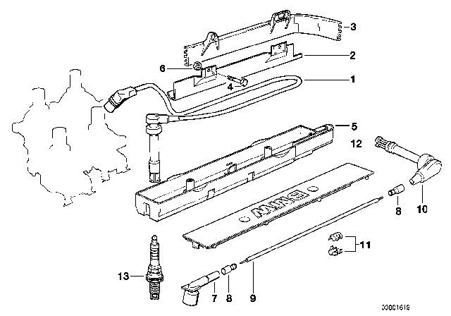 1994 BMW 318is Ignition Wire Diagram for 12121247512