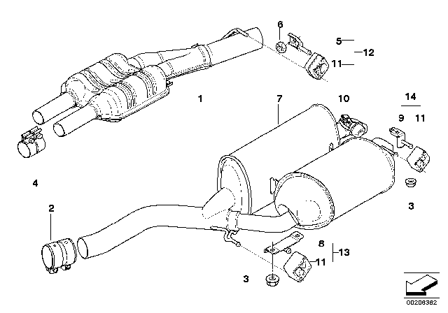 2003 BMW 745i Exhaust Manifold Heade Diagram for 18107511041