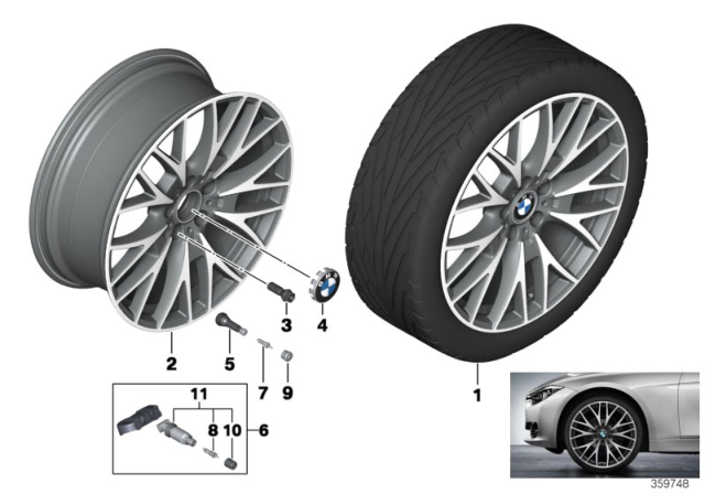 2016 BMW 328i xDrive BMW LA Wheel, Cross-Spoke Diagram
